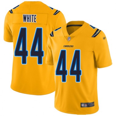 Los Angeles Chargers NFL Football Kyzir White Gold Jersey Men Limited  #44 Inverted Legend->los angeles chargers->NFL Jersey